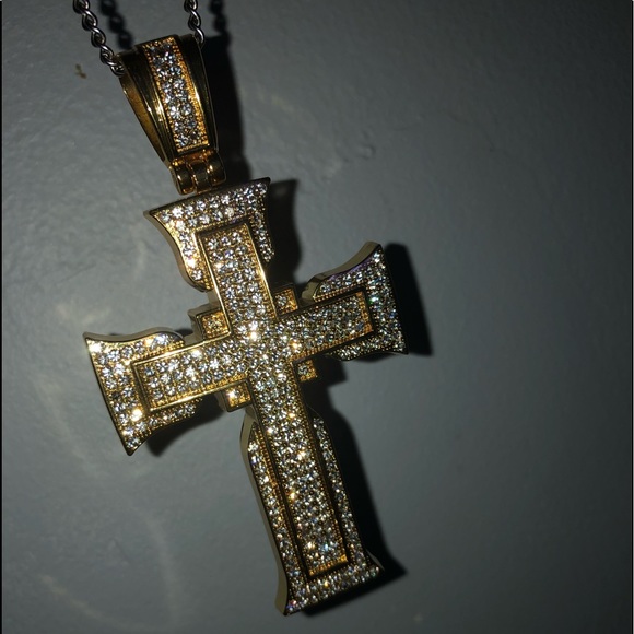 Gold And Silver Plated Cross Pendant - Picture 1 of 6